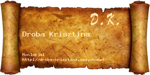 Droba Krisztina névjegykártya
